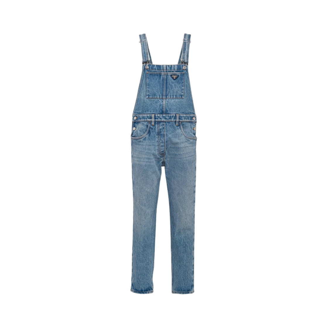 (W) 프라다 데님 오버롤 라이트 블루((W) Prada Denim Overalls Light Blue) - 1