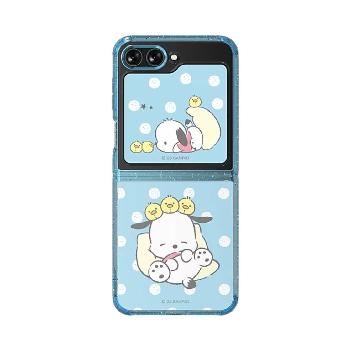 삼성 갤럭시 Z 플립5 포차코 수트 케이스 & 플립 수트 카드 스카이 블루(Samsung Galaxy Z Flip5 Porchaco Suit Case & Flip Suit Card Sky Blue) - 1