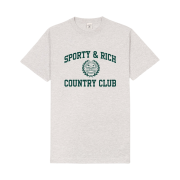 Sporty & Rich Varsity Crest T-Shirt Heather Grey Forest