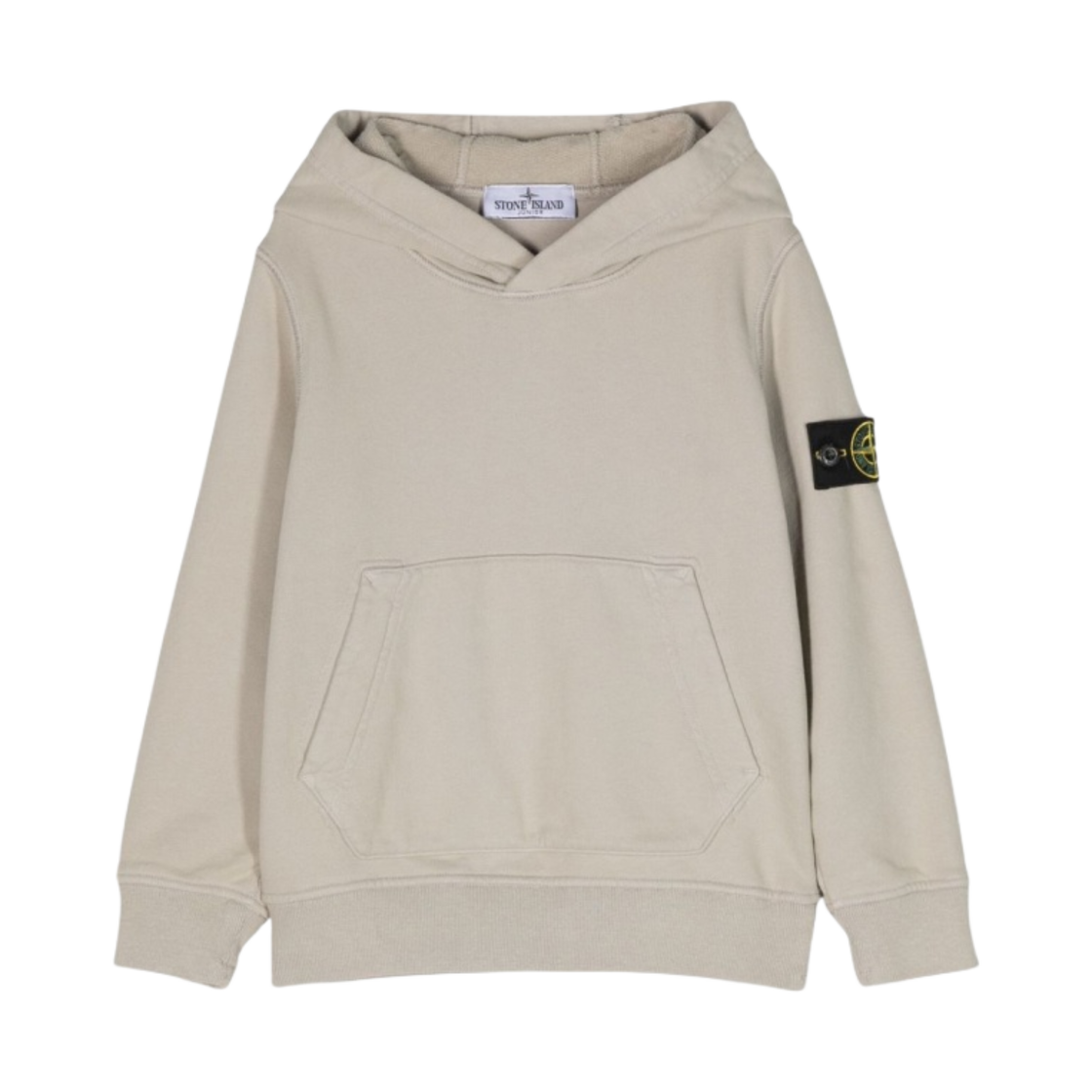 791661620-V0092 (Kids) Stone Island 61620 Garment Dyed Cotton Fleece Hooded Sweatshirt Dove Grey - 23FW