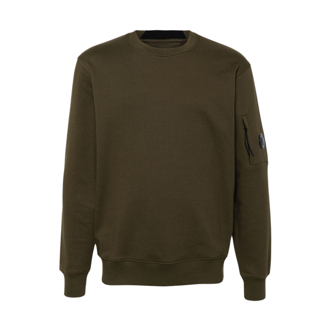 18CMSS023A005086W683 C.P. Company Lens Wappen Cotton Sweatshirt Khaki - 25SS