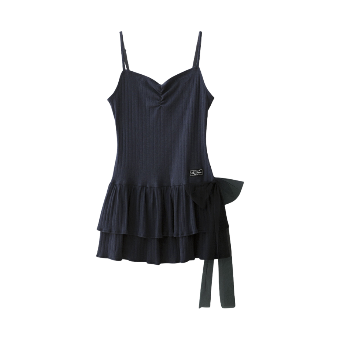 6516969 BadBlue Side Tie Dress Navy