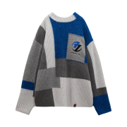 Zara x Ader Error Patchwork Oversize Knit Sweater Multicolor