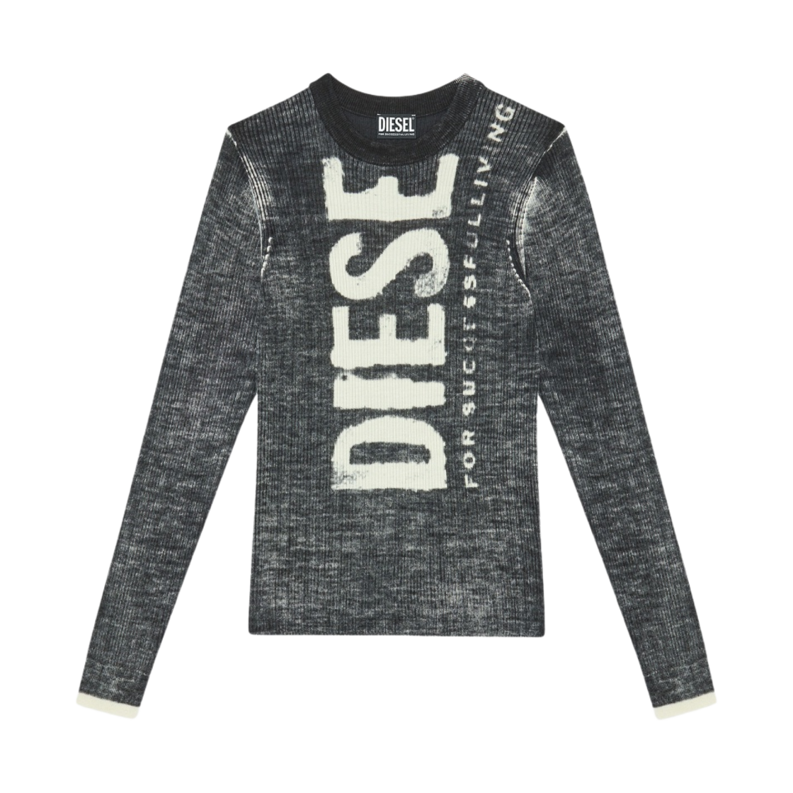디젤 K-아툴러스-라운드 블리딩 이펙트 울 점퍼 로고 블랙(Diesel K-Atullus-Round Wool Jumper with Bleeding Effect Logo Black)
