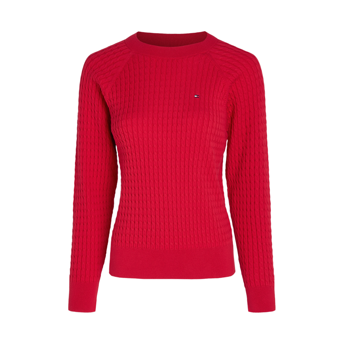 WW41142XLG (W) Tommy Hilfiger Cable Knit Relaxed Fit Jumper Primary Red