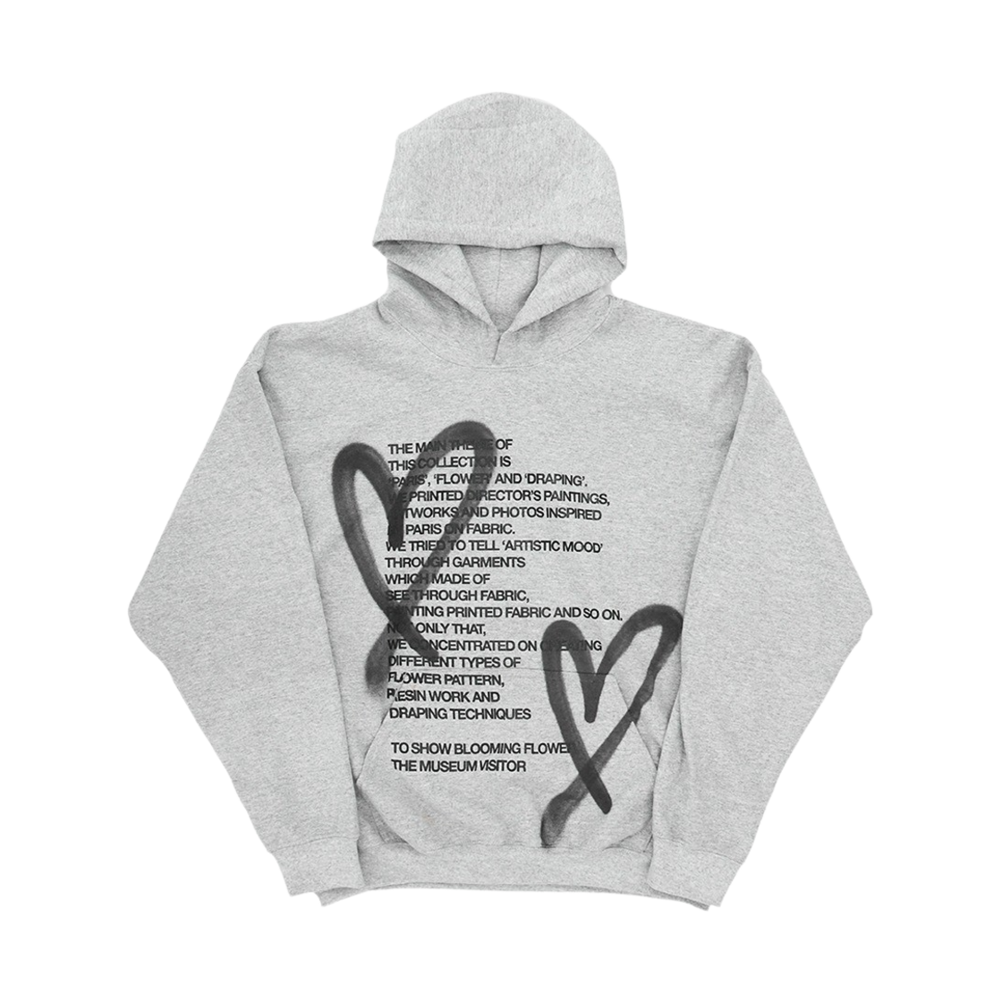 [KREAM 단독] 더뮤지엄비지터 하트 스프레이드 후드 그레이 - 22PF