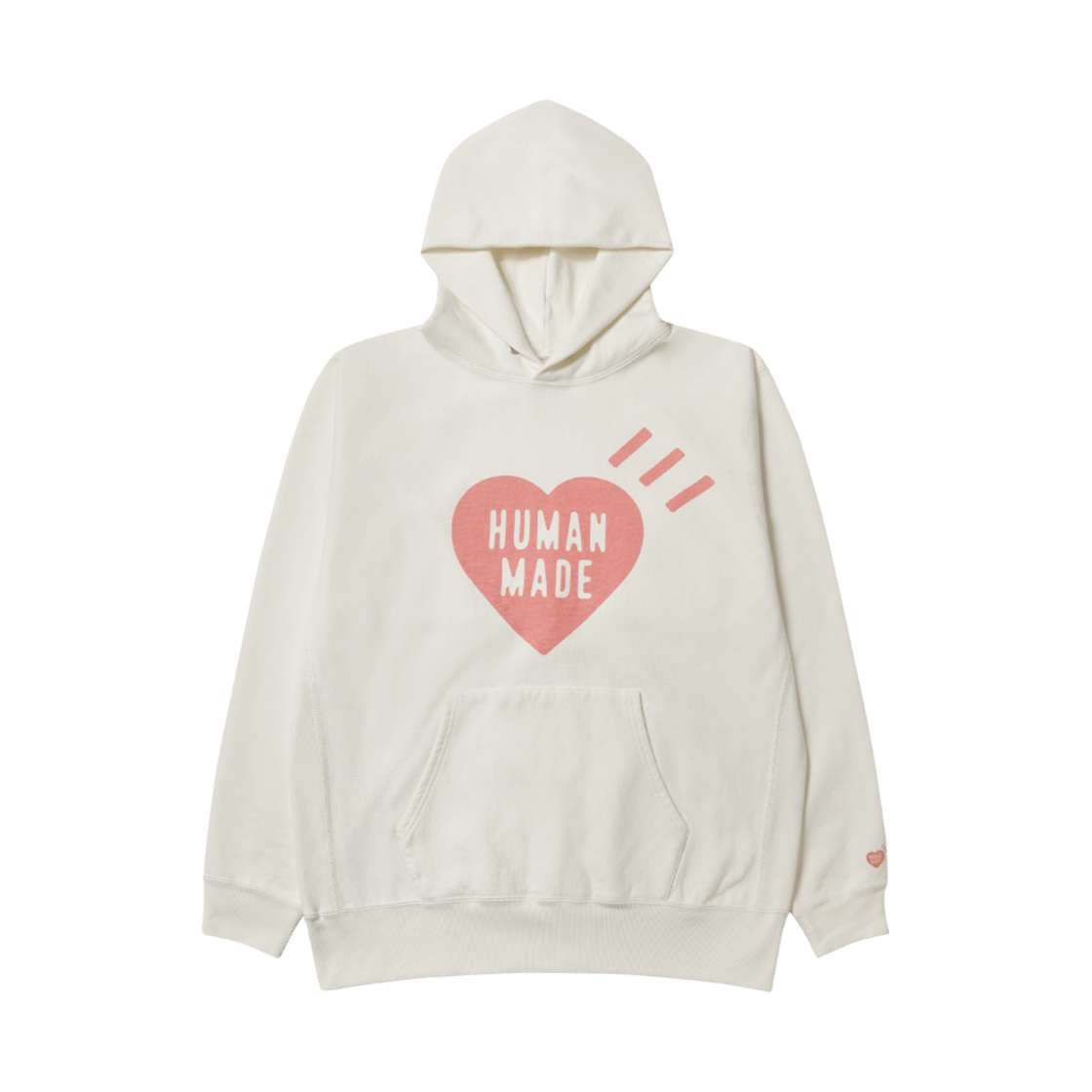 휴먼 메이드 하트 헤비웨이트 후드 화이트 살몬 핑크 - 서울 스토어 한정(Human Made Heart Heavyweight Hoodie White Salmon Pink - Seoul Store Exclusive)