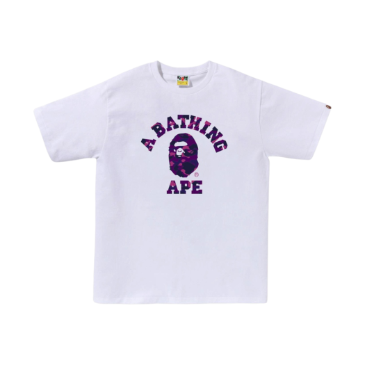 BAPE Color Camo College T-Shirt White Purple