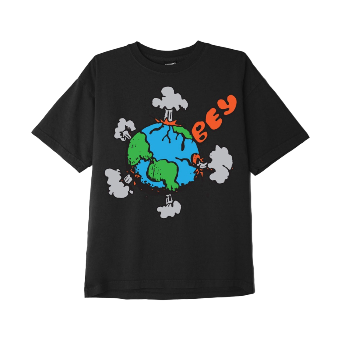 166912854 Obey World Heavyweight T-Shirt Off Black