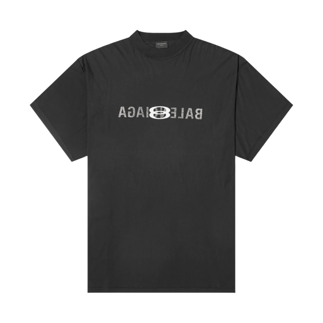 발렌시아가 AI 로고 인사이드 아웃 오버사이즈 티셔츠 페이디드 블랙(Balenciaga Ai Logo Inside Out Oversized T-Shirt Faded Black) - 1