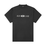 Balenciaga Ai Logo Inside Out Oversized T-Shirt Faded Black