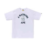 BAPE Bleached BAPE Check College T-Shirt White