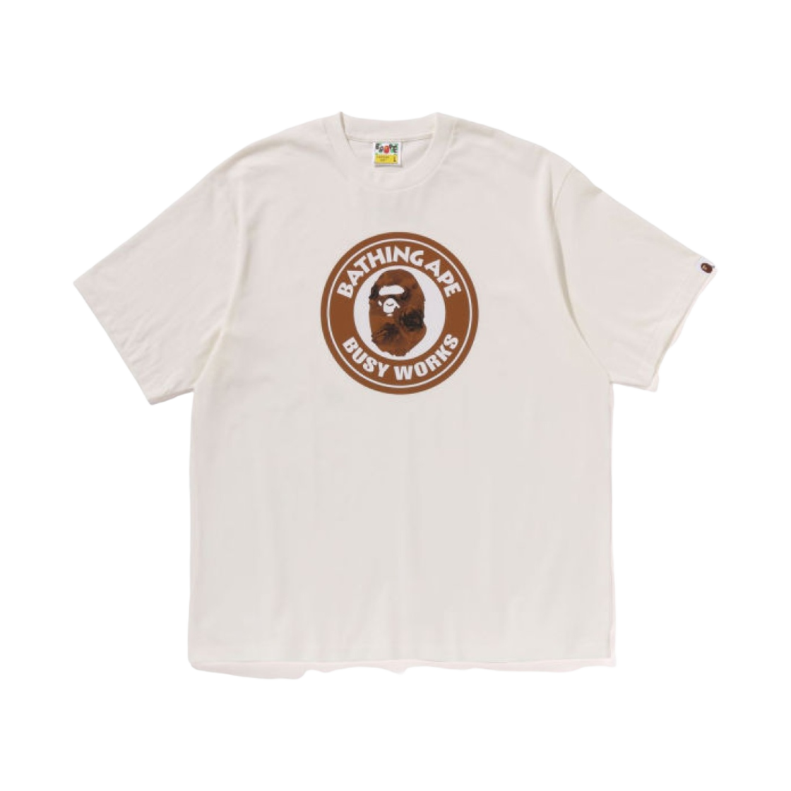 0ZXTEM110330N BAPE Floral Solid Camo Busy Works Relaxed Fit T-Shirt Cream