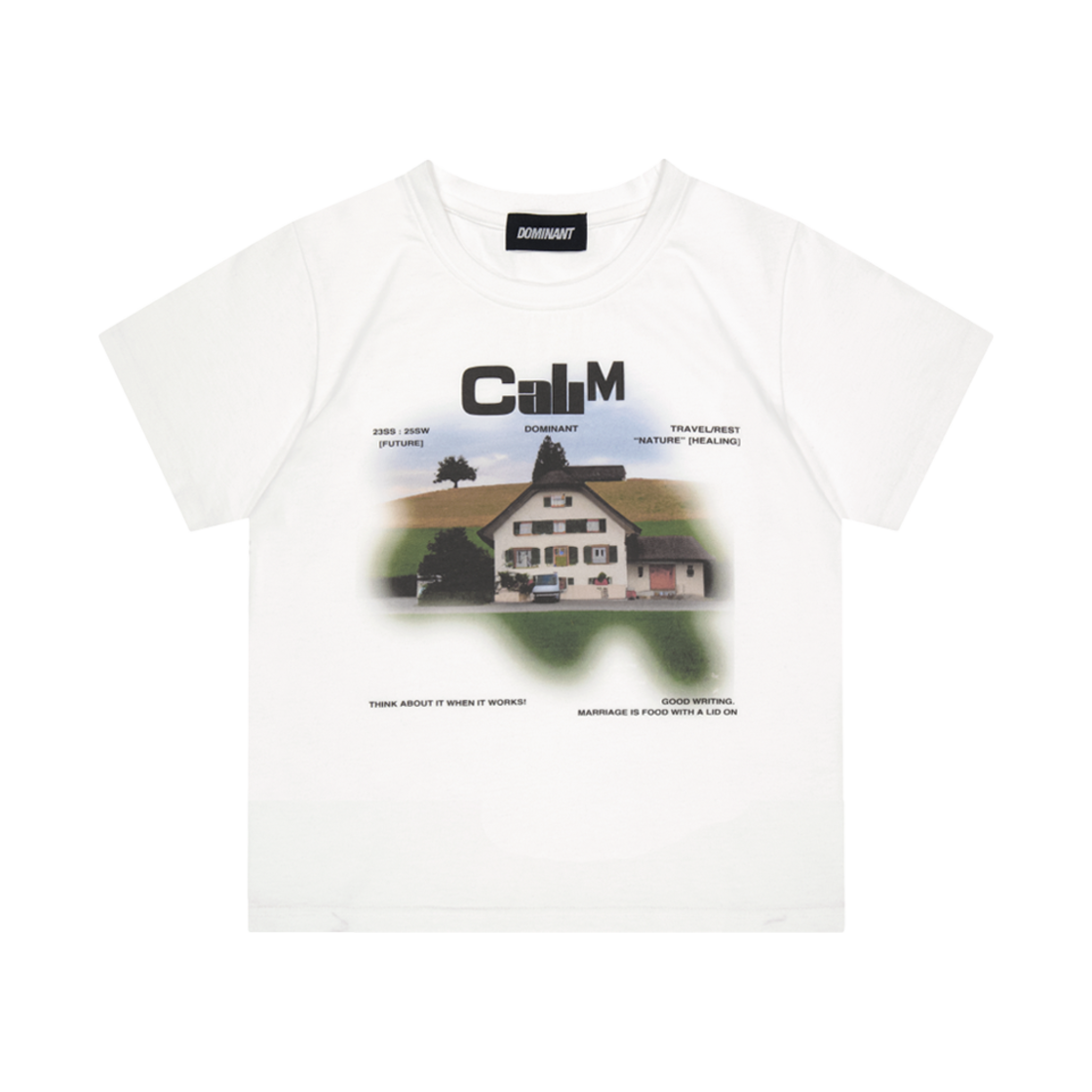DMNT23SSTSWH004 Dominant Calm Crop Tee White