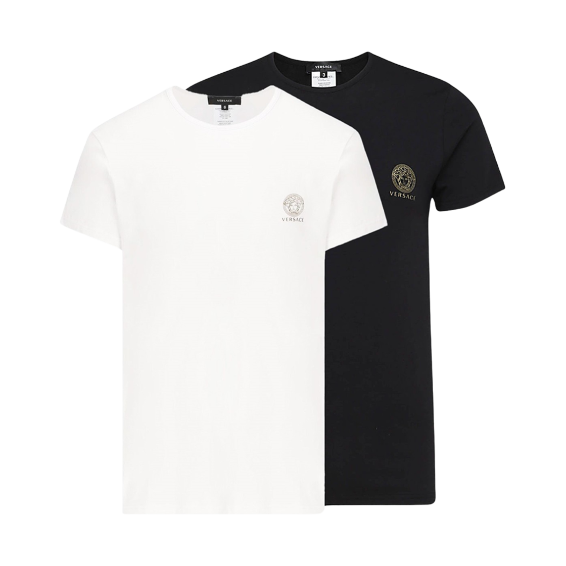 AU10193-1A10011-A225E Versace Medusa Undershirt Black White (2 Pack)