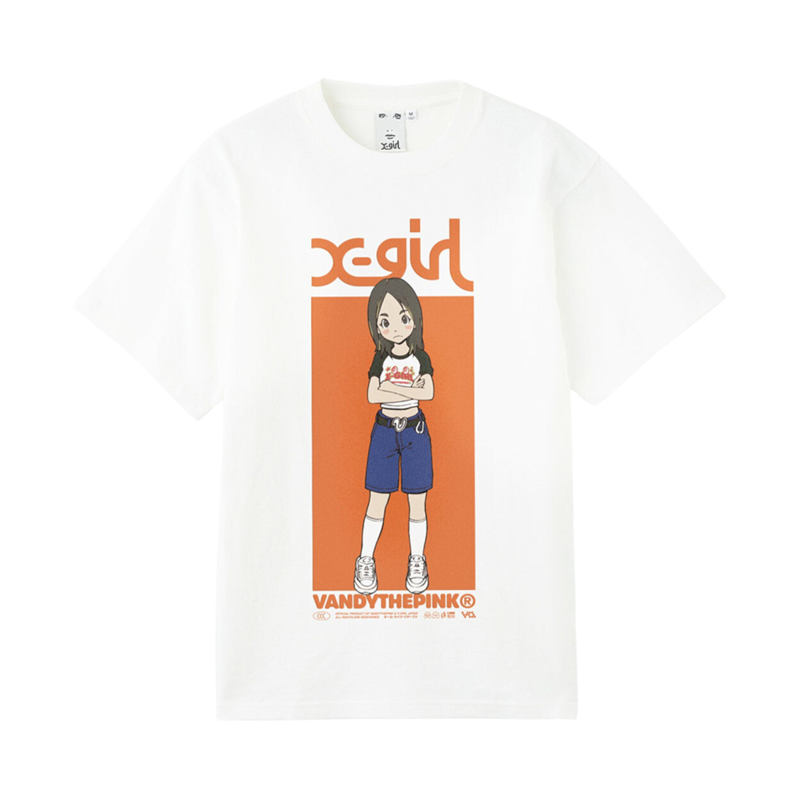 (W) 반디 더 핑크 x 엑스걸 숏슬리브 티셔츠 화이트((W) Vandy The Pink x X-Girl Short Sleeve T-Shirt White)