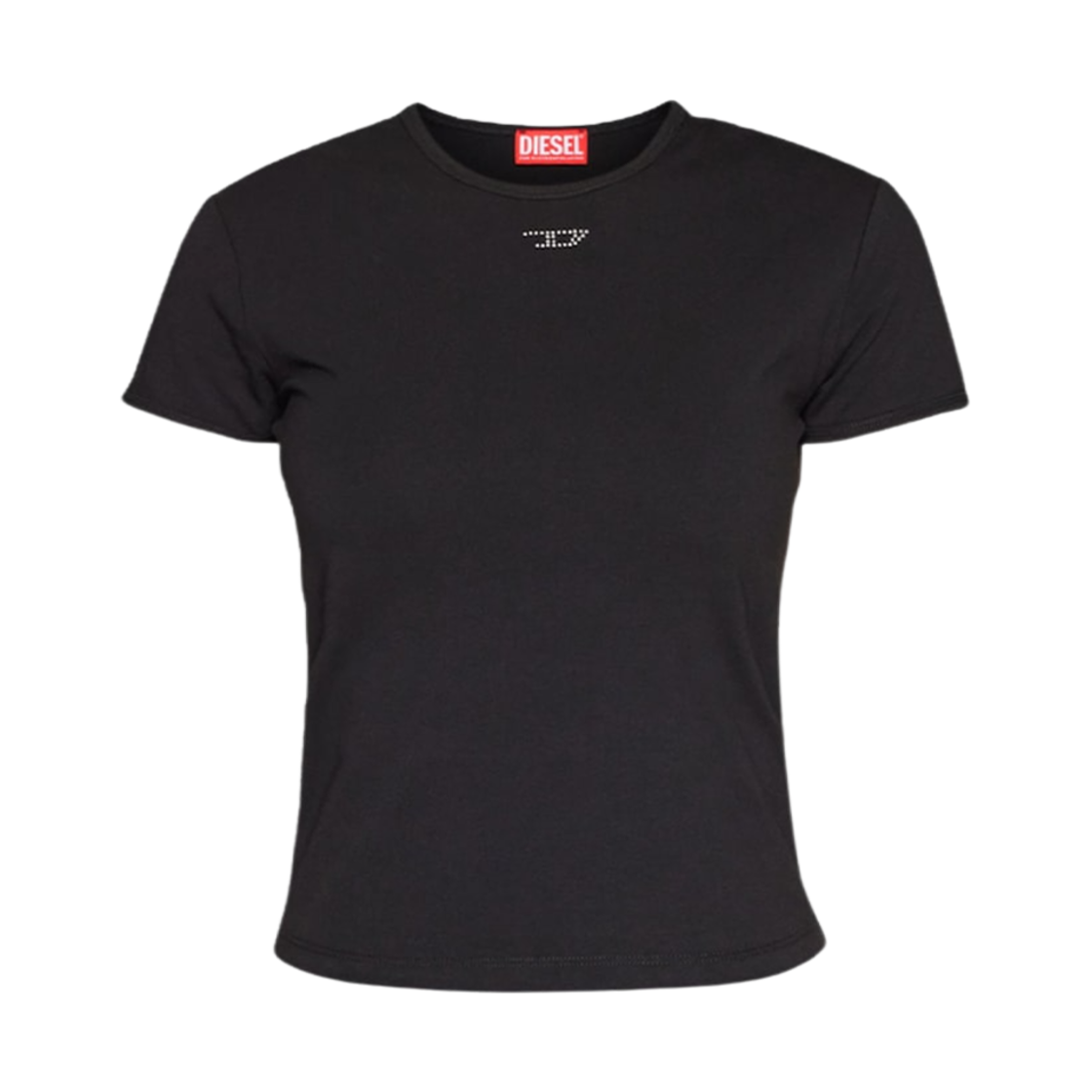 (W) 디젤 T-언큐티 큐빅 로고 티셔츠 블랙((W) Diesel T-Uncutie Cubic Logo T-Shirt Black) - 1