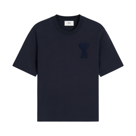 HTS055-726-4011 AMI de Coeur Oragnic Cotton Jersey T-Shirt Navy Blue