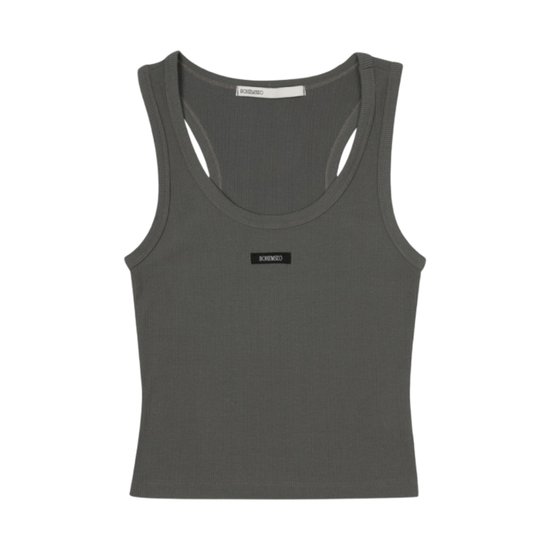 (W) 보헤미안 서울 베이직 슬리브리스 크롭 탑 카키((W) Bohemian Seoul Basic Sleeveless Crop Top Khaki)