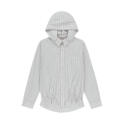 Sansan Gear Stripe Hood Shirts White - 25SS