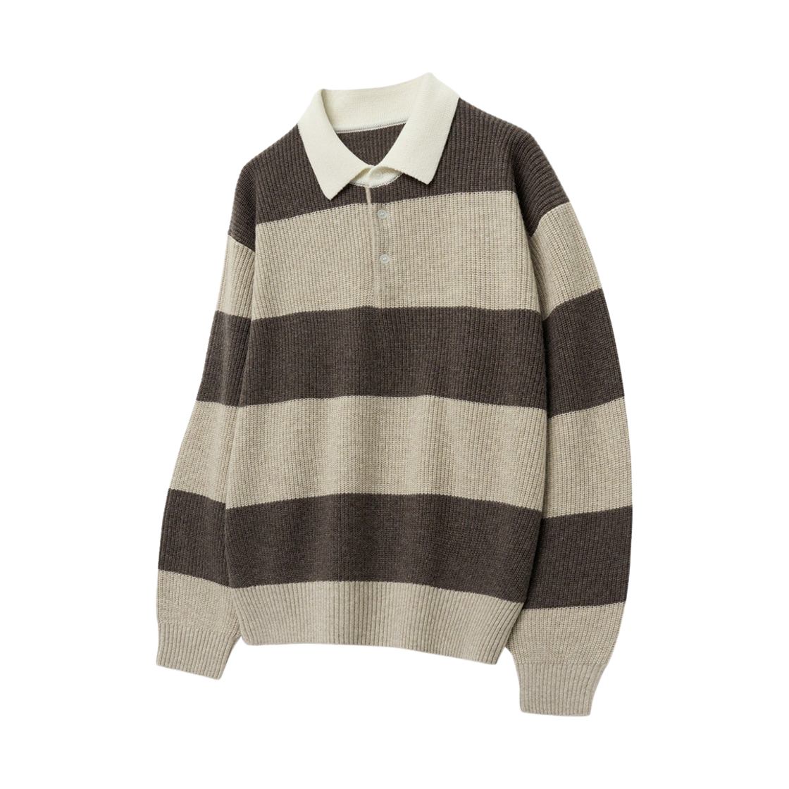 티엔지티 오버핏 울캐시 럭비 폴로 니트 브라운(TNGT Over-fit Wool Cashmere Rugby Polo Knit Brown)