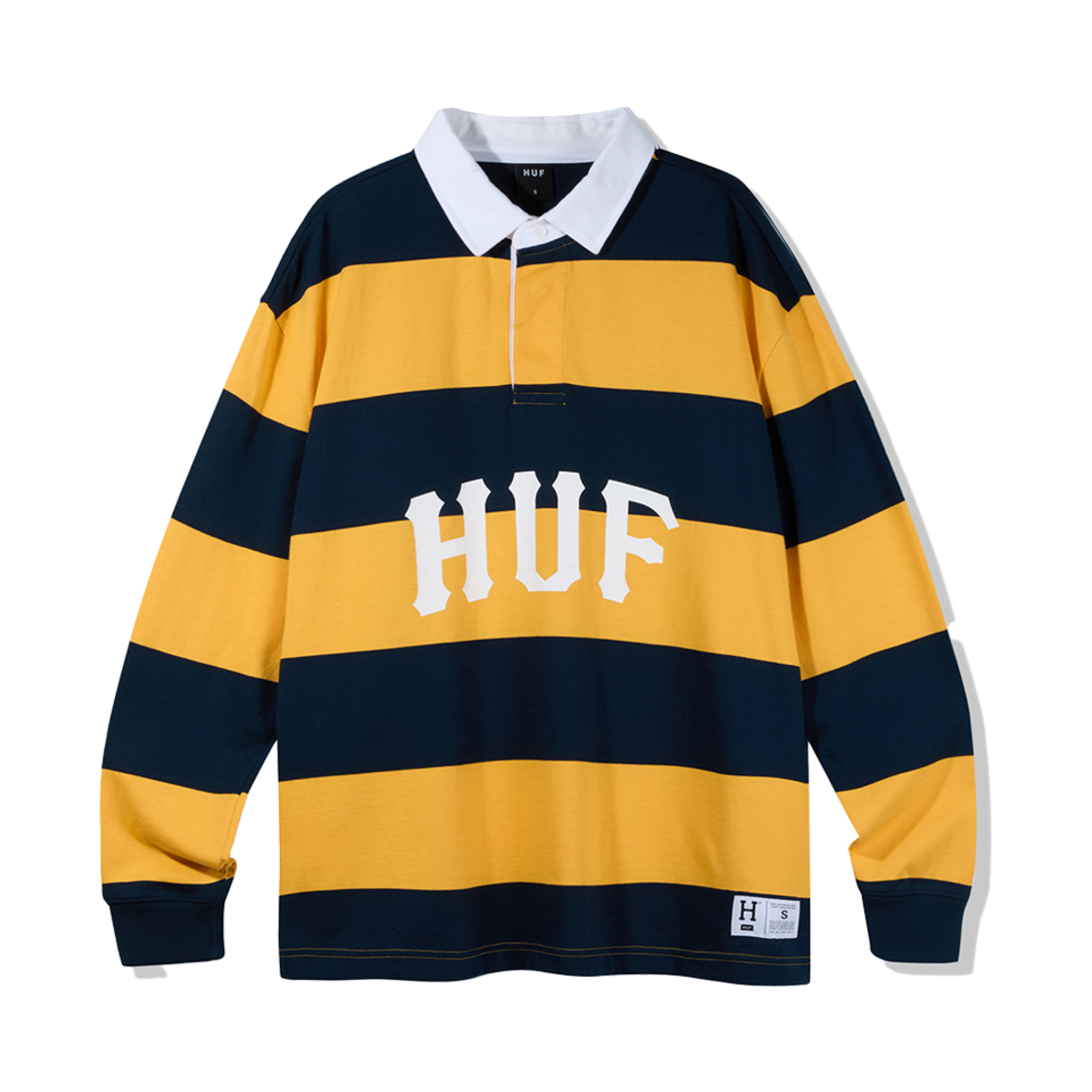 HC3ULSV01YLW HUF Arch Logo Rugby Tee Yellow/Navy
