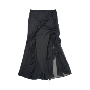 Elfelfelf Archives Silhouette Ruffle Maxi Skirt Black