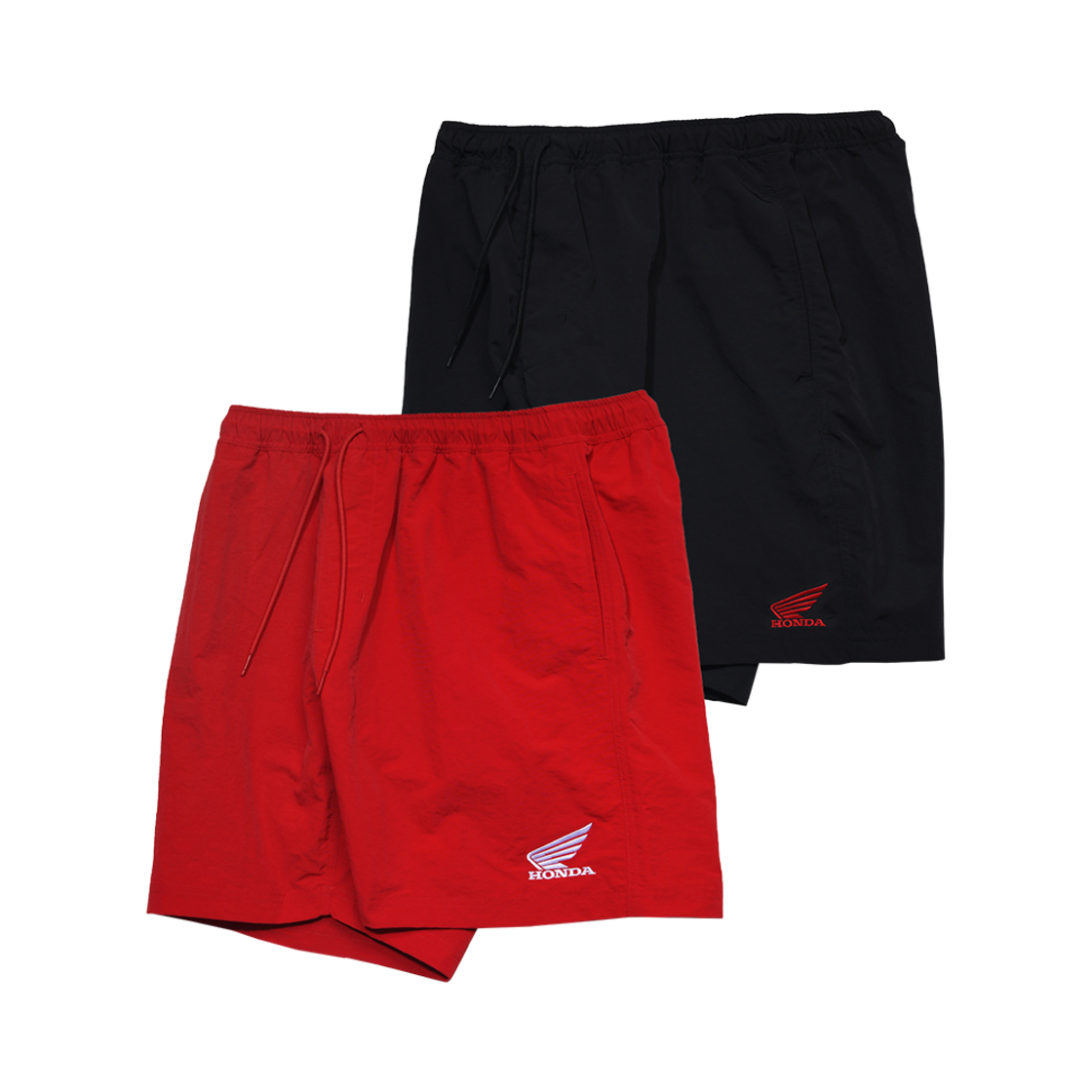 혼다 2Pack 오리지널 윙 로고 비치쇼츠 블랙/레드