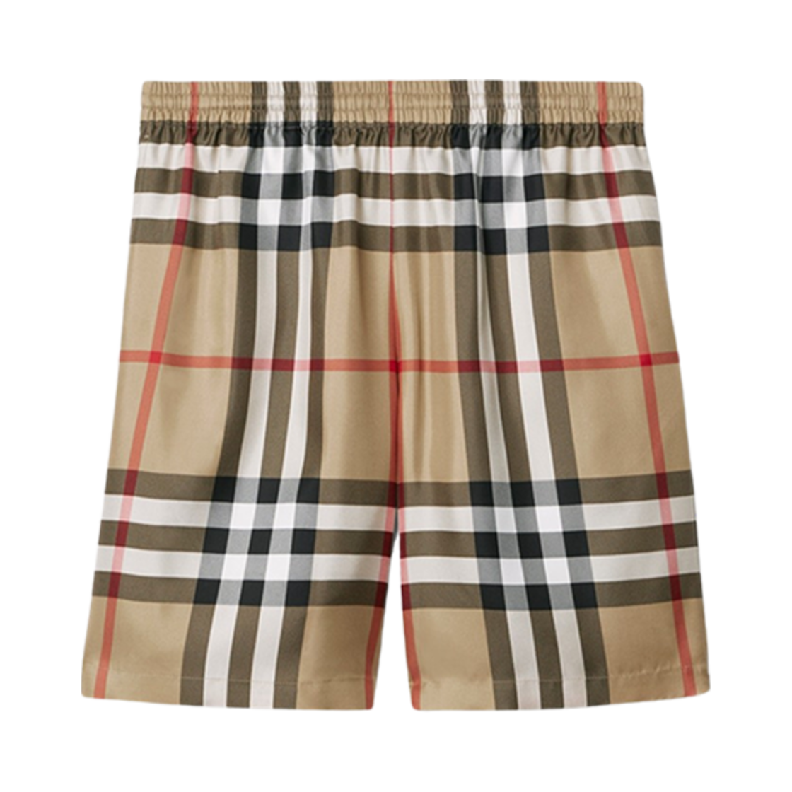 버버리 체크 실크 쇼츠 아카이브 베이지