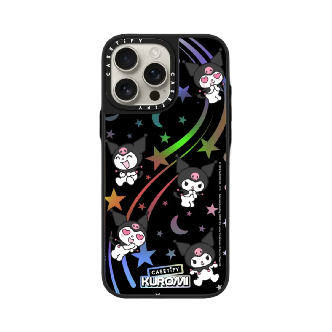 케이스티파이 x 쿠로미 아이폰 갈락틱 스타더스트 홀로그램 맥세이프 케이스 이리디센트 온 블랙(Casetify x Kuromi iPhone Galactic Stardust Hologram Magsafe Case Iridescent on Black) - 3