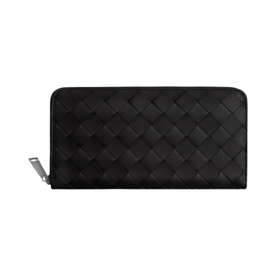 보테가 베네타 인트레치아토 집 어라운드 지갑 블랙(Bottega Veneta Intrecciato Zip Around Wallet Black) - 1