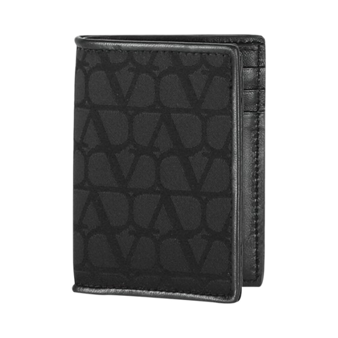 발렌티노 트왈 아이코노그래피 레더 디테일 테크니컬 패브릭 월렛 블랙(Valentino Toile Iconographe Wallet in Technical Fabric with Leather Details Black)