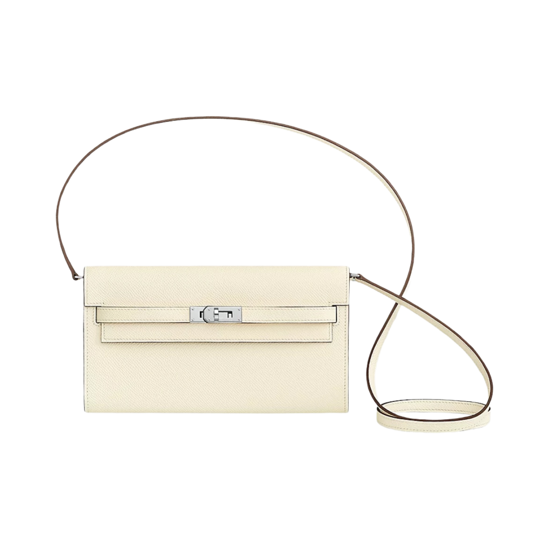 H080254CKAI Hermes Kelly Classic To Go Verso Wallet Epsom & Palladium Nata Jaune Poussin - 대표 이미지 #1