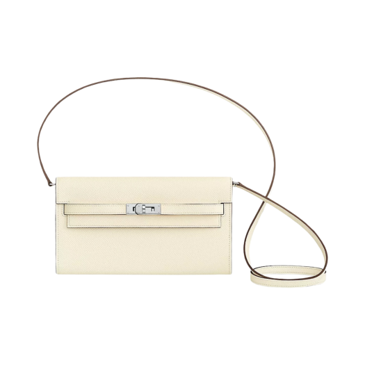 Hermes Kelly Classic To Go Verso Wallet Epsom & Palladium Nata Jaune Poussin