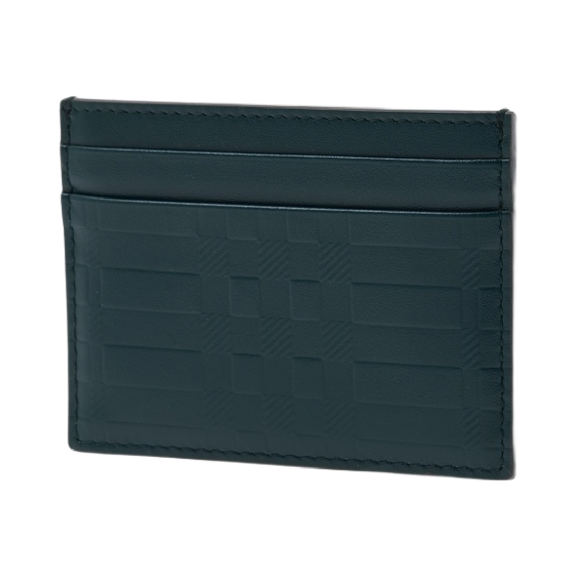 버버리 엠보스드 체크 레더 카드 케이스 다크 비리디언 그린(Burberry Embossed Check Leather Card Case Dark Viridian Green) - 2