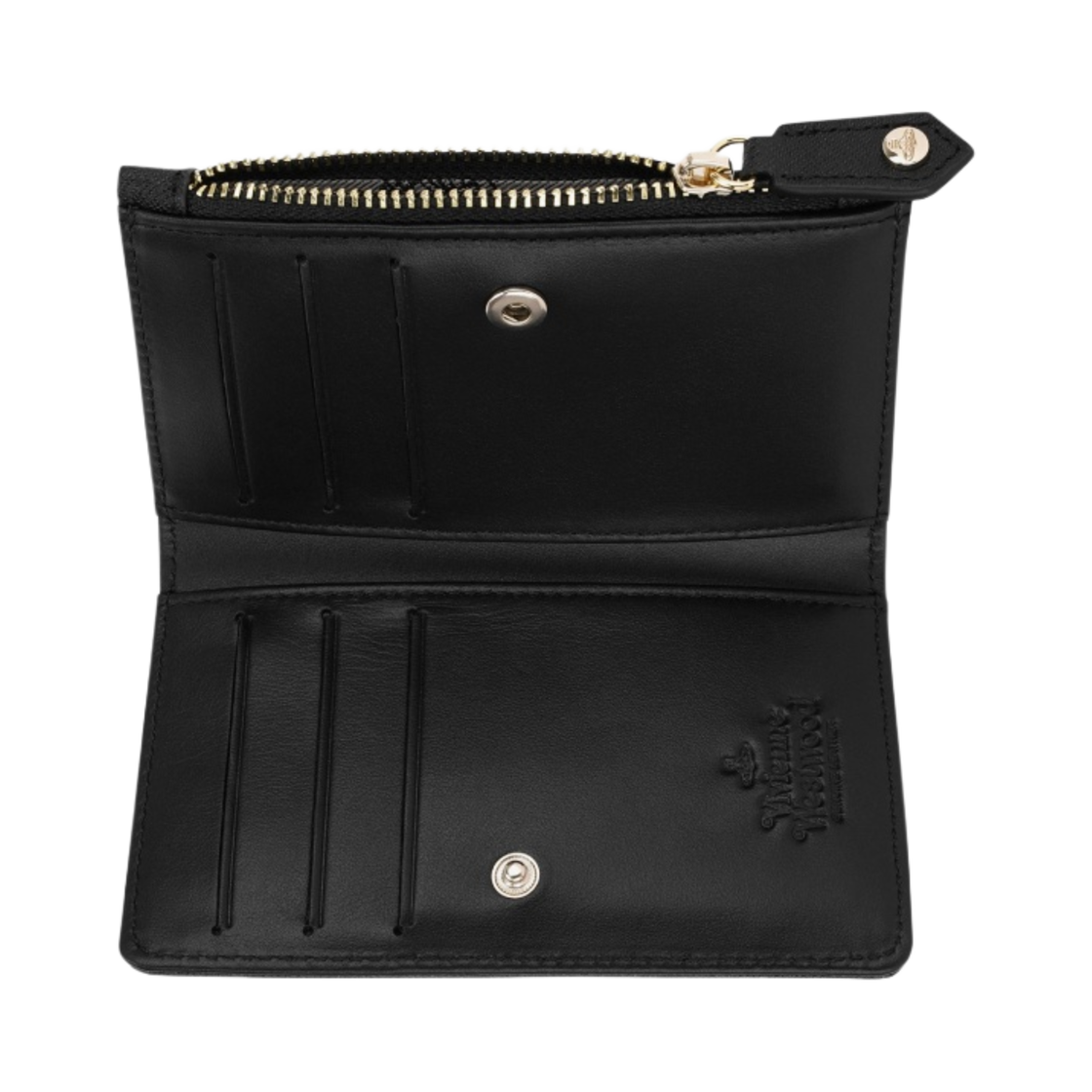 비비안 웨스트우드 사피아노 슬림 플랩 카드 홀더 블랙(Vivienne Westwood Saffiano Slim Flap Card Holder Black) - 2