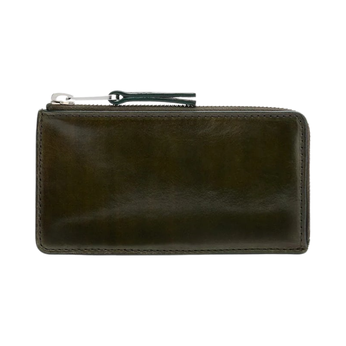 SL0055-LL0132-688 Lemaire Patina Zip Coin Card Holder Peat Green
