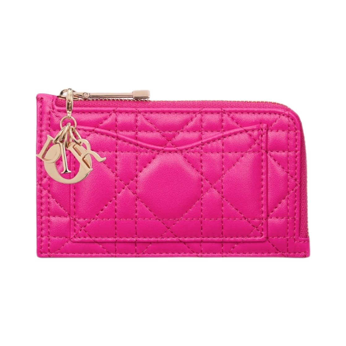 디올 레이디 컴팩트 지퍼 카드 홀더 라니 핑크 까나쥬 램스킨(Dior Lady Compact Zipped Card Holder Rani Pink Cannage Lambskin) - 1
