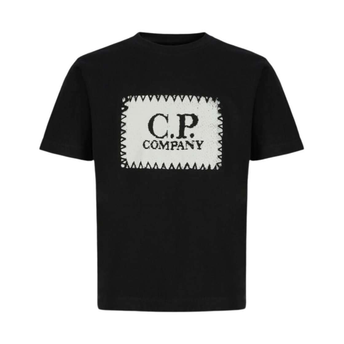 (키즈) C.P. 컴퍼니 U16 30/1 저지 라벨 스타일 로고 티셔츠 블랙 - 23SS((Kids) C.P. Company U16 30/1 Jersey Label Style Logo T-Shirt Black - 23SS) - 1