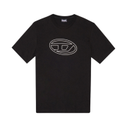 Diesel T-Just-Bigoval Vintage Cotton Jersey T-Shirt Black