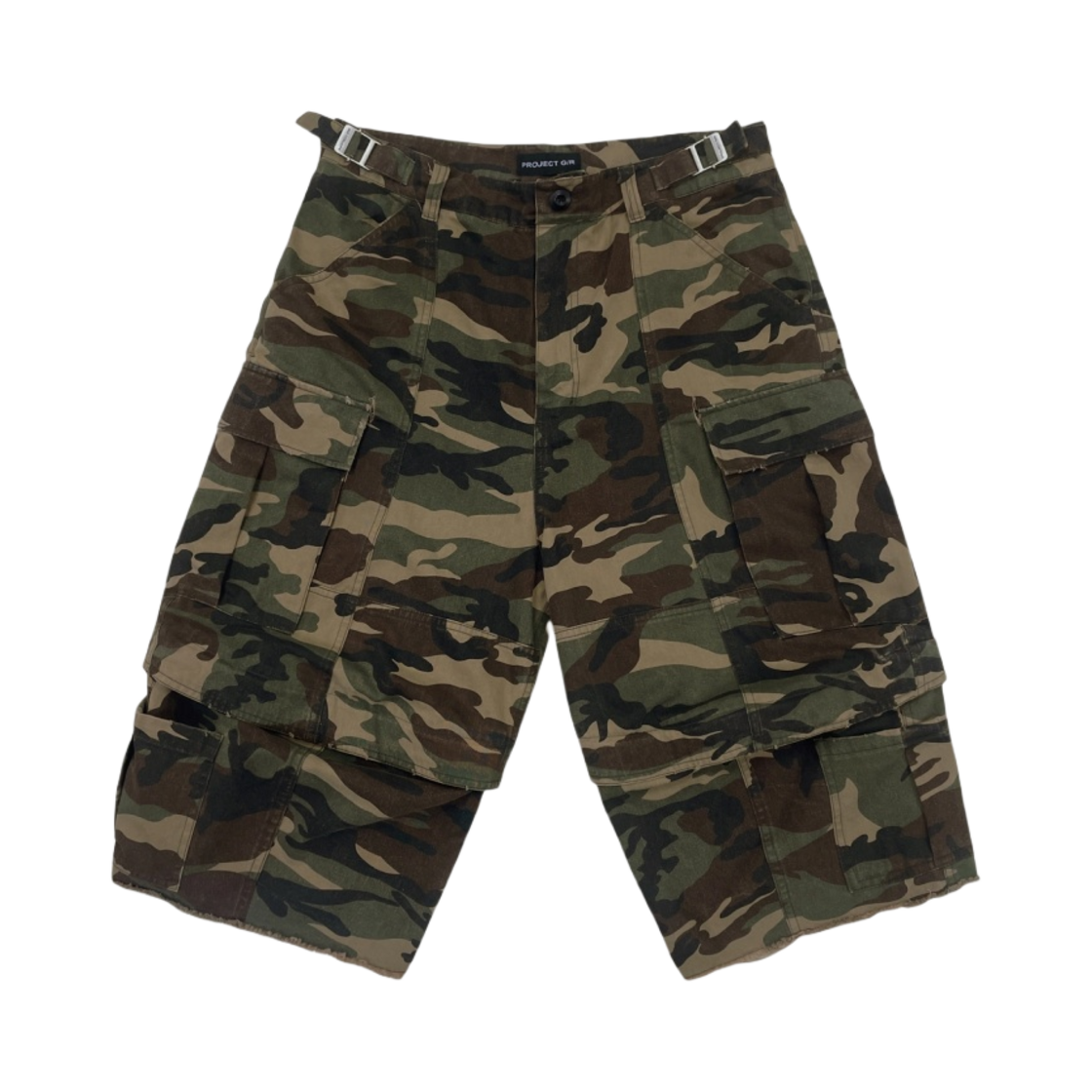 프로젝트 G/R 3쿼터 컨버터블 카고 쇼츠 카모(Project G/R 3-Quarter Convertible Cargo Shorts Came)