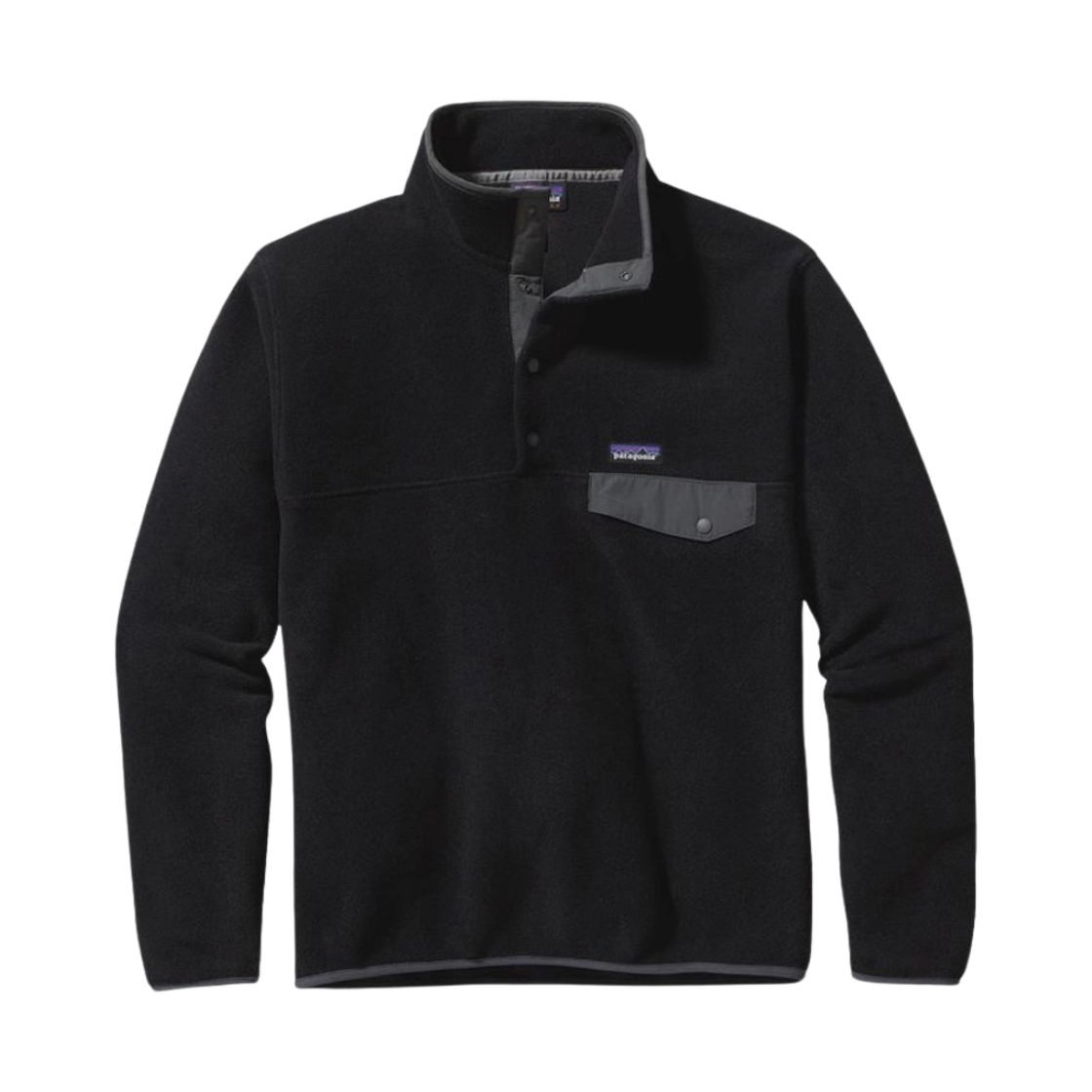파타고니아 라이트웨이트 신칠라 스냅-T 플리스 풀오버 블랙 포지 그레이