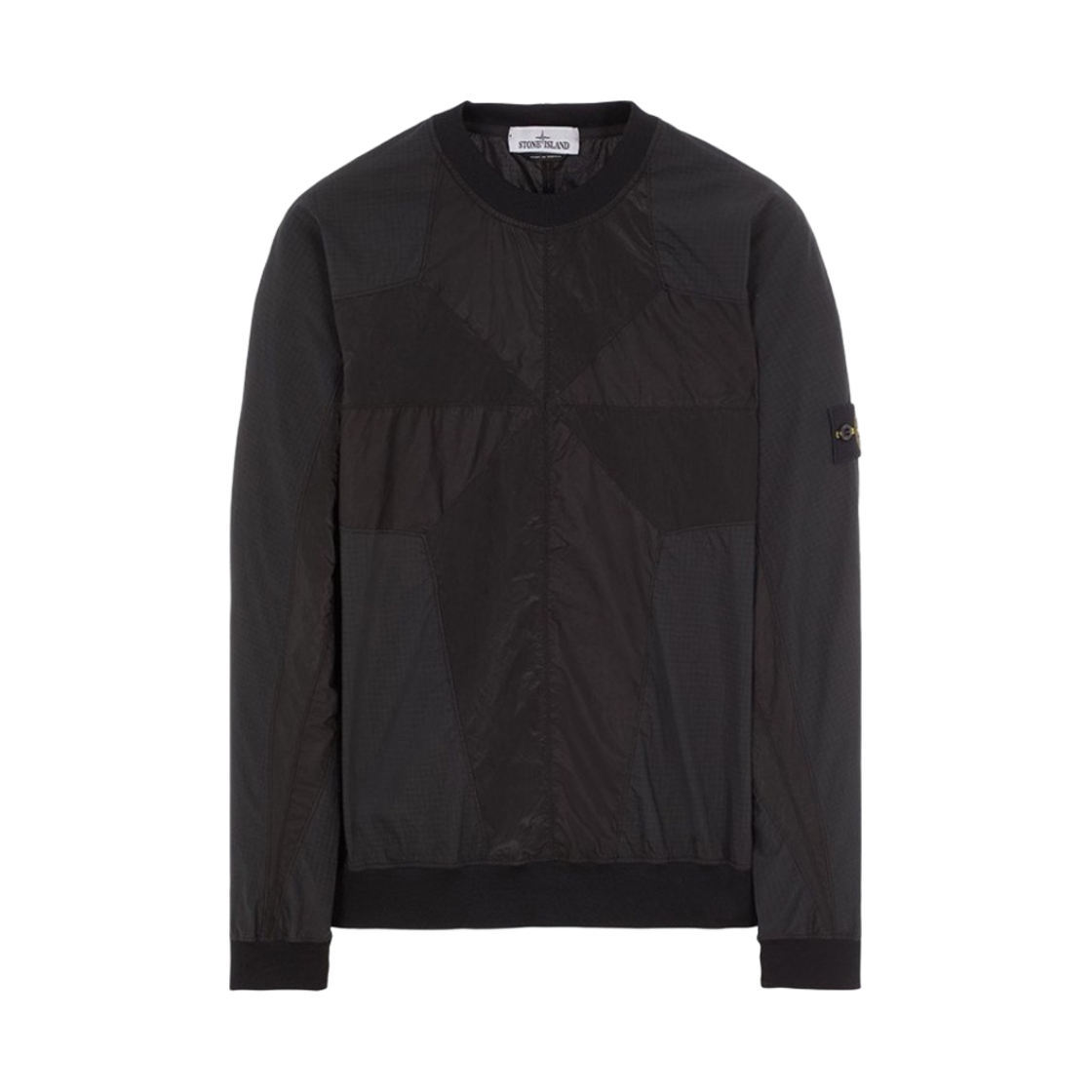 스톤 아일랜드 60254 코튼 나일론 립스탑 스타 인레이 가먼트 다이드 스웨트셔츠 블랙 - 22SS(Stone Island 60254 Cotton Nylon Ripstop Star Inlay Garment Dyed Sweatshirt Black - 22SS) - 1