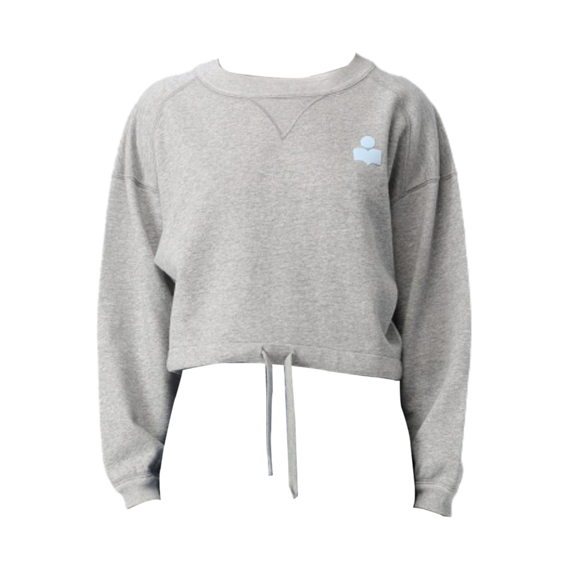 SW0005FA-A1M07E-GYIB (W) Isabel Marant Margo Short Logo Sweatshirt Grey Ice Blue - 24FW