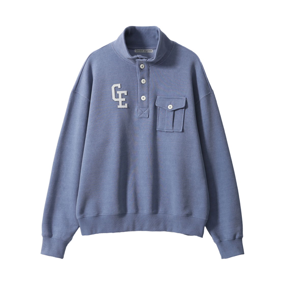가든익스프레스 하프넥 버튼업 스웻셔츠 블루(Garden express Half-Neck Button-Up Sweatshirt blue)