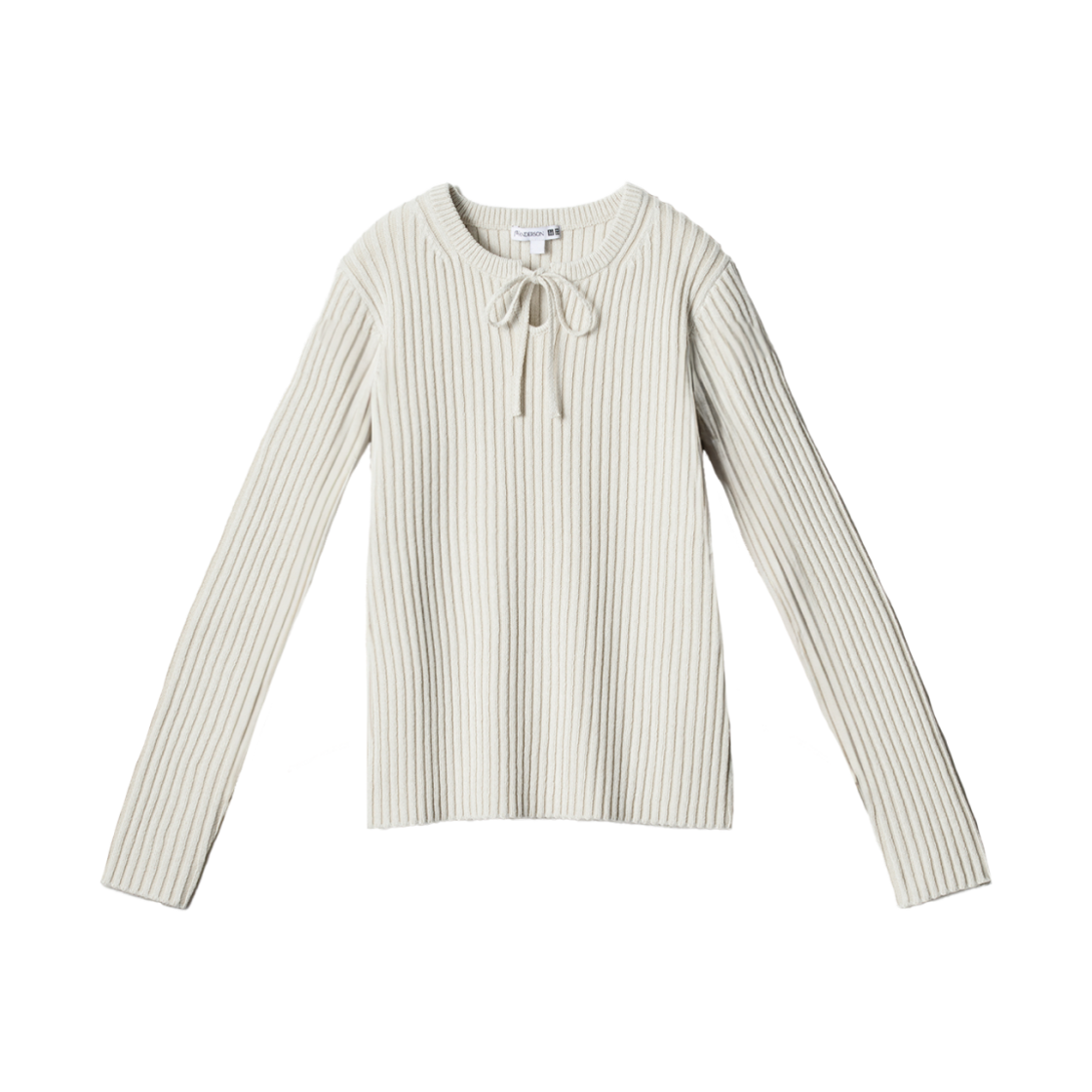 (W) 유니클로 x JW 앤더슨 립 타이 넥 스웨터 오프 화이트 - KR((W) Uniqlo x JW Anderson Rib Tie Neck Sweater Off White - KR) - 1