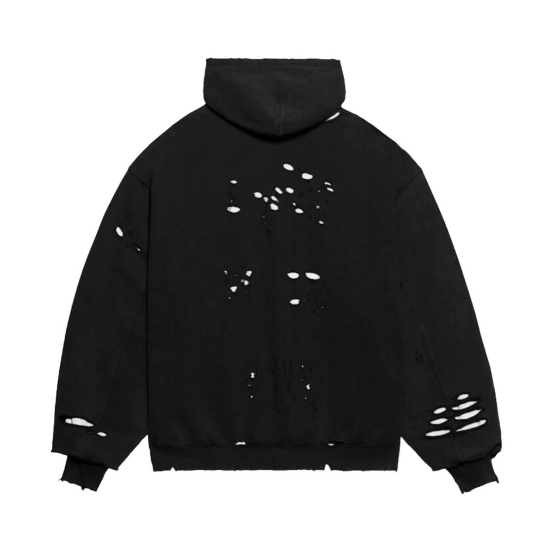 발렌시아가 디스트로이드 후드 블랙 화이트(Balenciaga Destroyed Hoodie Black White) - 2