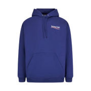 Balenciaga Political Campaign Hoodie Medium Fit Pacific Blue