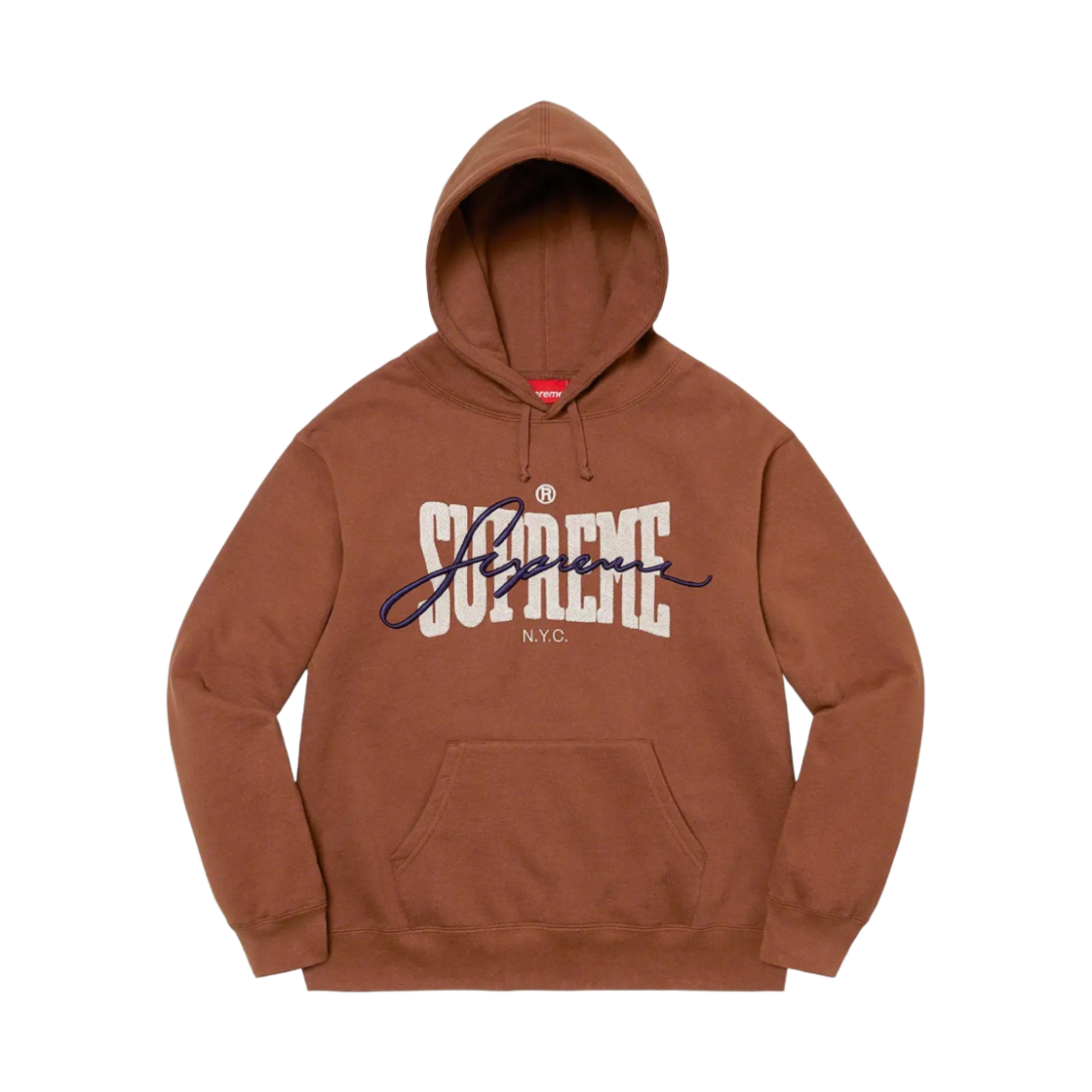 - Supreme Embroidered Chenille Hooded Sweatshirt Brown - 22SS