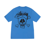 Stussy Skull & Bones Pigment Dyed T-Shirt Blue
